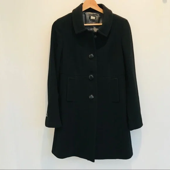 J. Crew wool coat black size 6 item 85859 - Picture 1 of 8